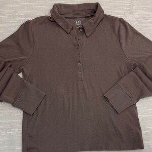 GAP Chocolate Long Sleeve Polo